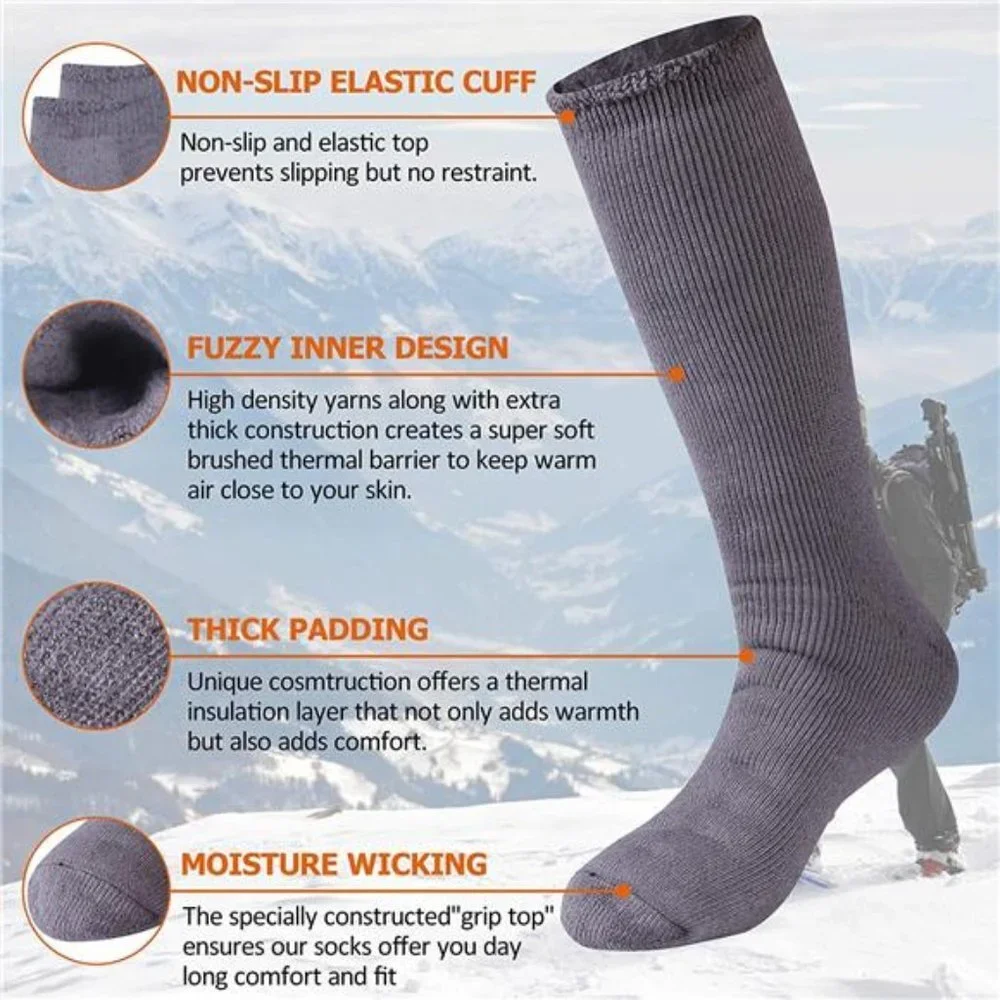 2 Pair Women's Thermal Winter Soft Thick Insulated Heat Socks